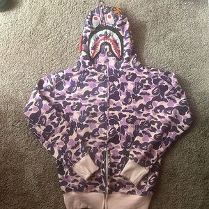 Bape purple camo zip up hoodie